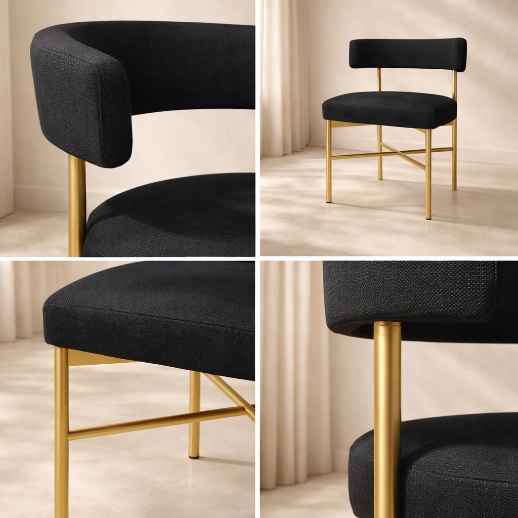 Rivage Linen Textured Fabric Upholstered Dining Chair (set of 2)