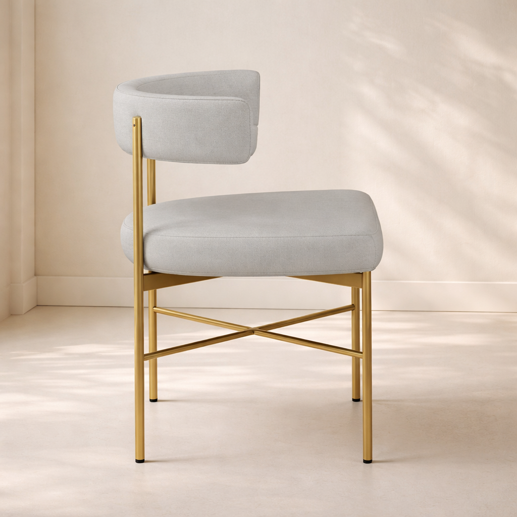 Rivage Linen Textured Fabric Upholstered Dining Chair (set of 2)