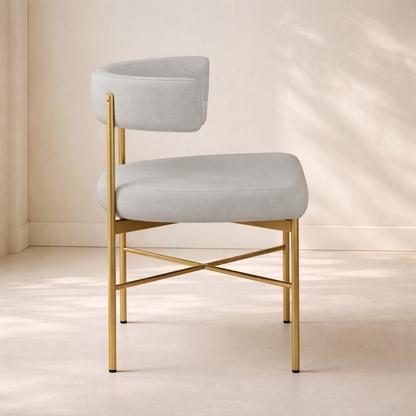 Rivage Linen Textured Fabric Upholstered Dining Chair (set of 2)