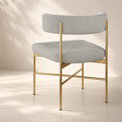 Rivage Linen Textured Fabric Upholstered Dining Chair (set of 2)