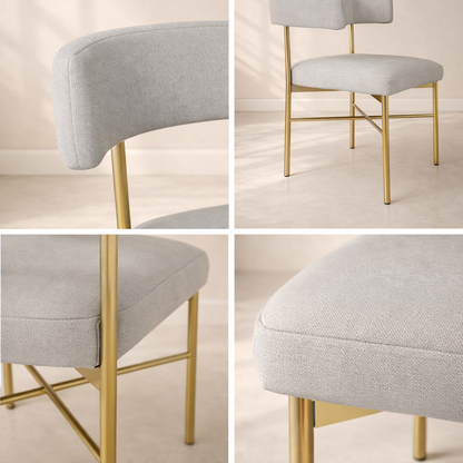 Rivage Linen Textured Fabric Upholstered Dining Chair (set of 2)