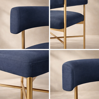 Rivage Linen Textured Fabric Upholstered Dining Chair (set of 2)