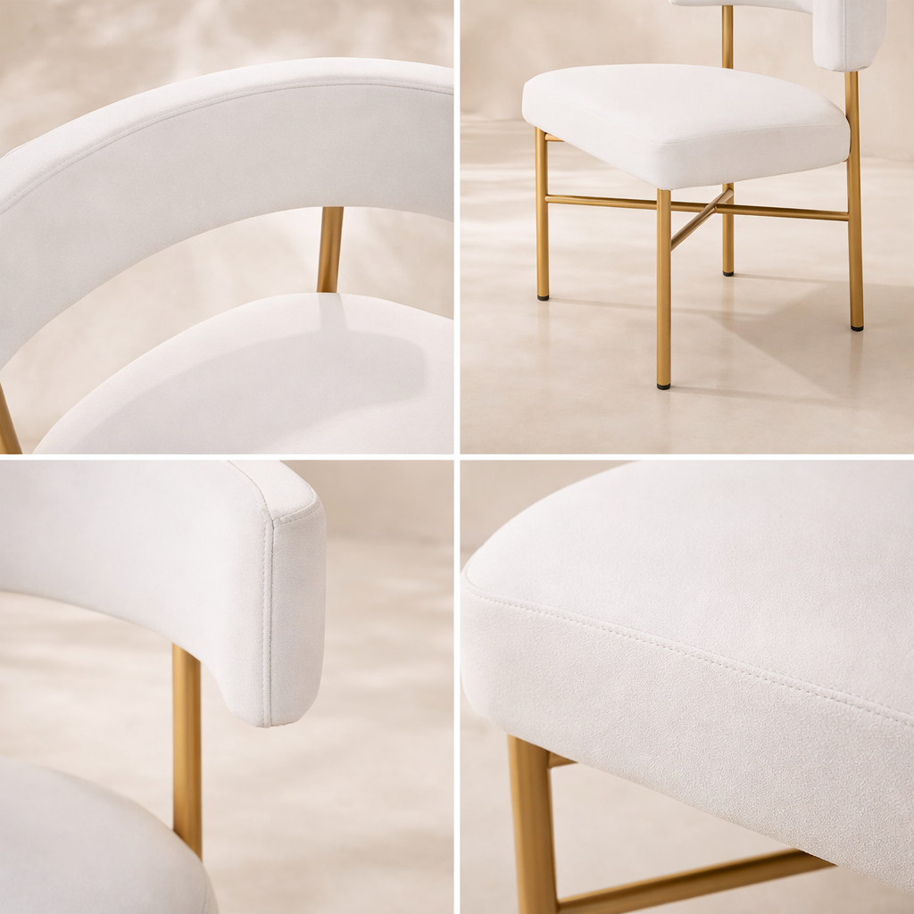 Rivage Linen Textured Fabric Upholstered Dining Chair (set of 2)