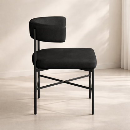 Rivage Linen Textured Fabric Upholstered Dining Chair (set of 2)