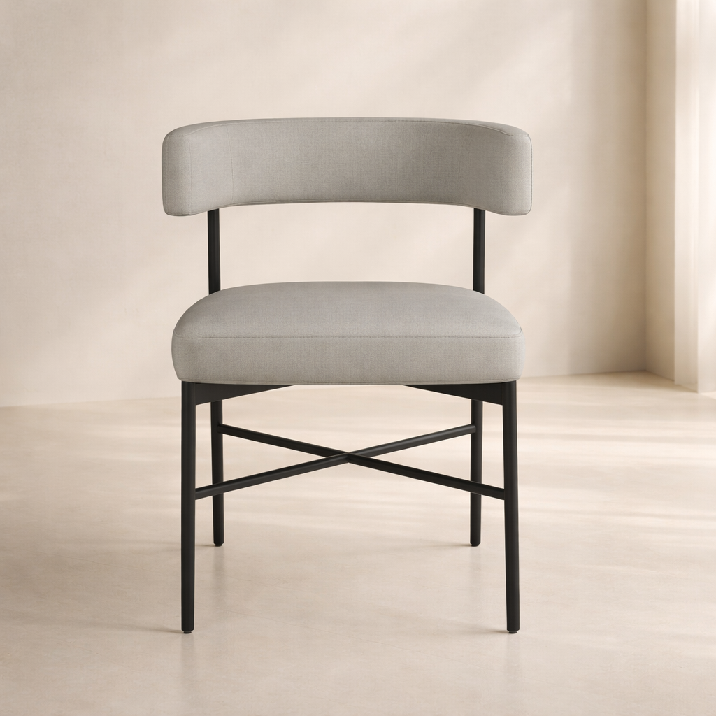 Rivage Linen Textured Fabric Upholstered Dining Chair (set of 2)