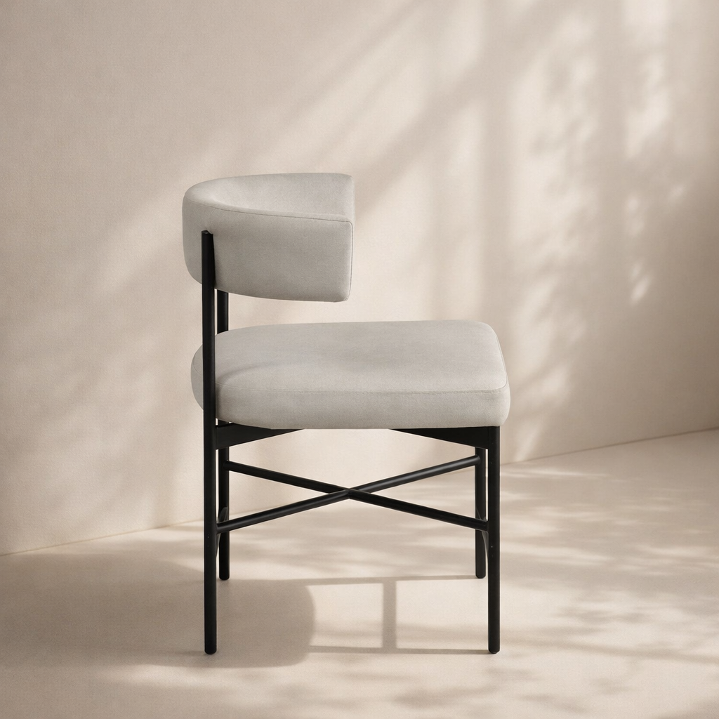 Rivage Linen Textured Fabric Upholstered Dining Chair (set of 2)