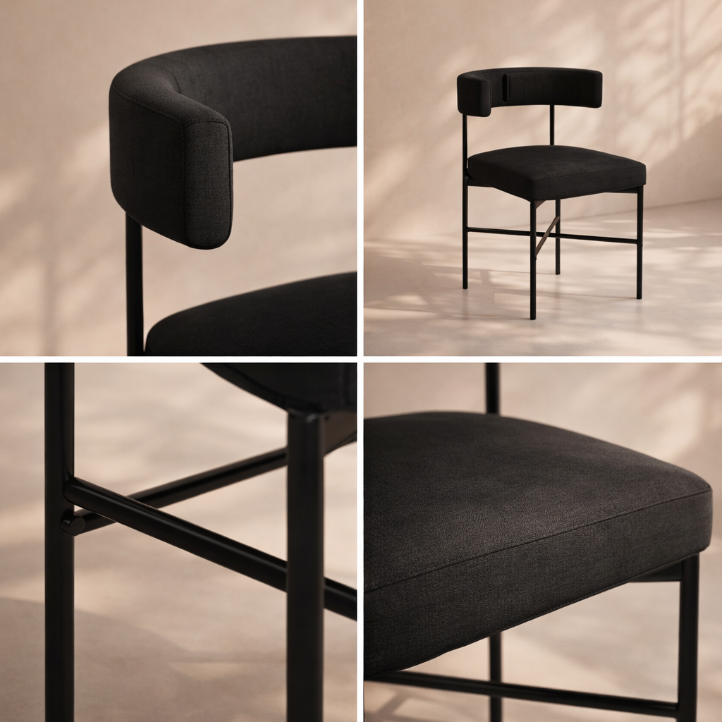 Rivage Linen Textured Fabric Upholstered Dining Chair (set of 2)