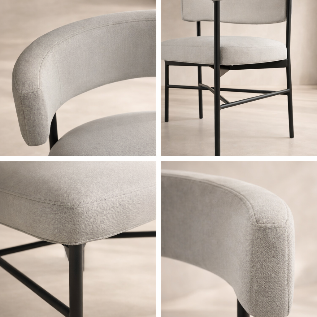 Rivage Linen Textured Fabric Upholstered Dining Chair (set of 2)