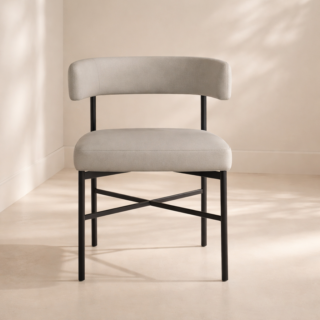 Rivage Linen Textured Fabric Upholstered Dining Chair (set of 2)