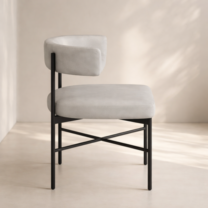 Rivage Linen Textured Fabric Upholstered Dining Chair (set of 2)