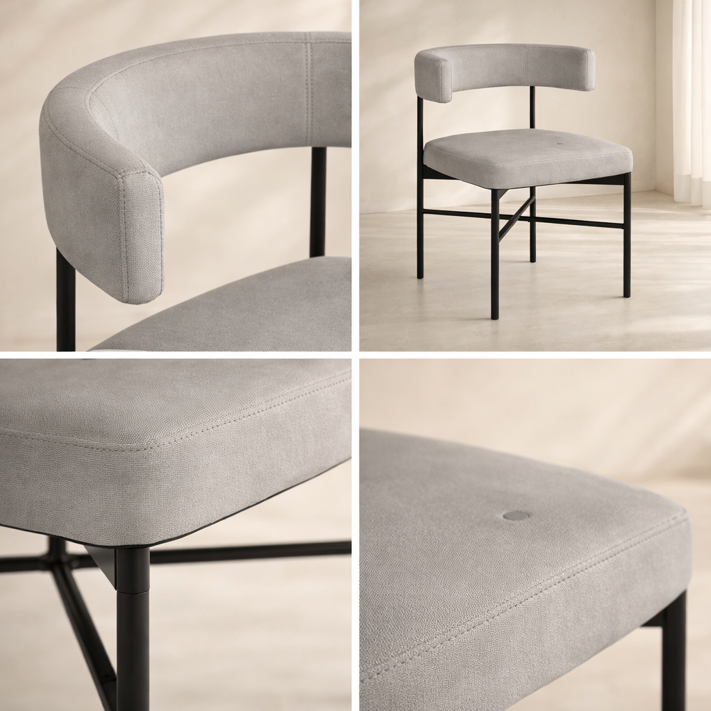 Rivage Linen Textured Fabric Upholstered Dining Chair (set of 2)