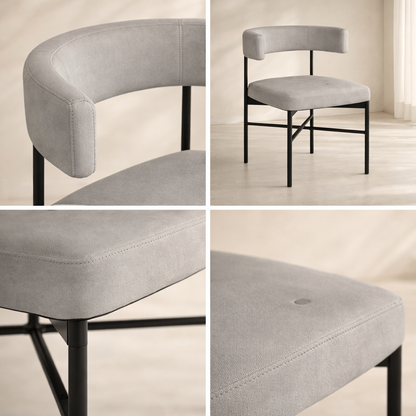 Rivage Linen Textured Fabric Upholstered Dining Chair (set of 2)