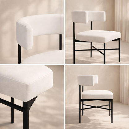 Rivage Linen Textured Fabric Upholstered Dining Chair (set of 2)