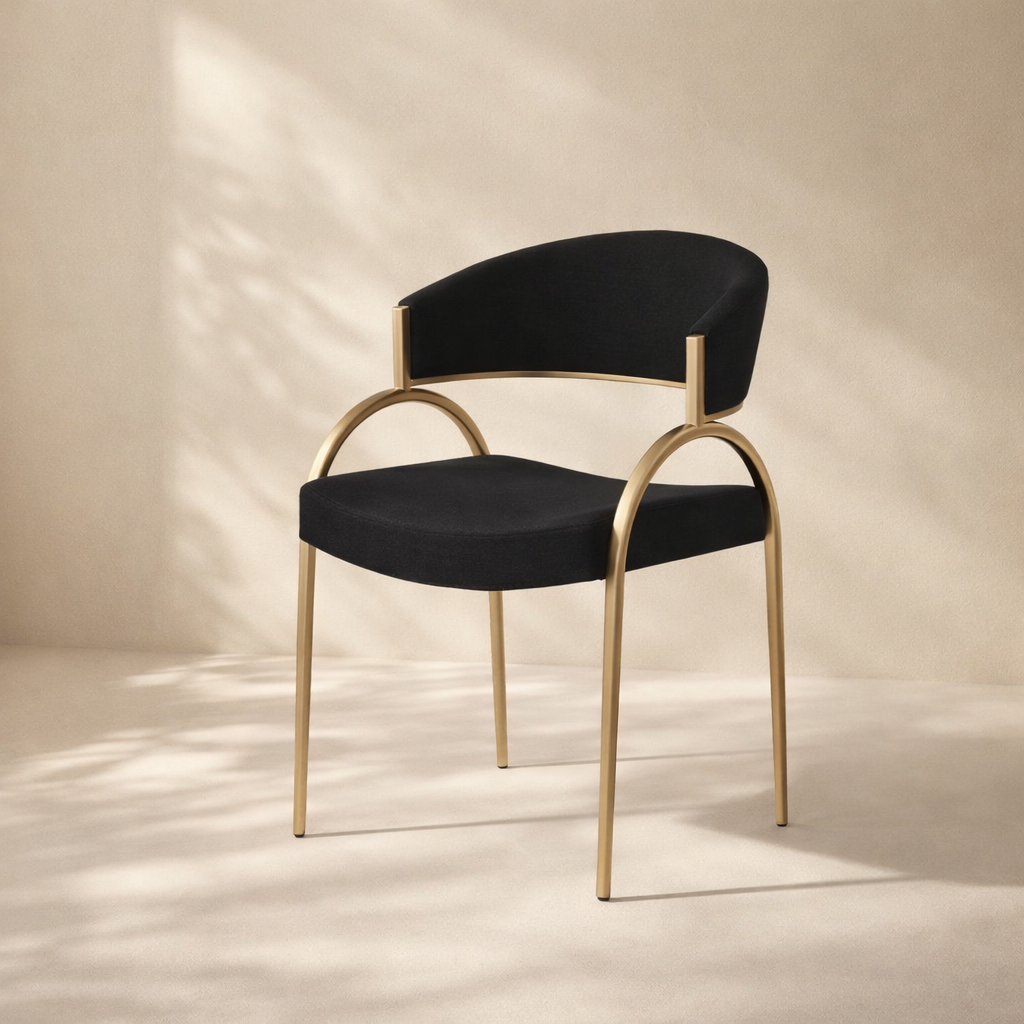 Privet Linen Textured Fabric Upholstered Dining Chair (set of 2)