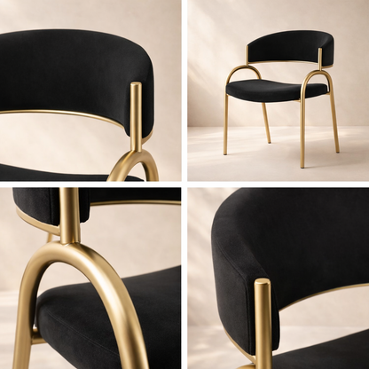 Privet Linen Textured Fabric Upholstered Dining Chair (set of 2)