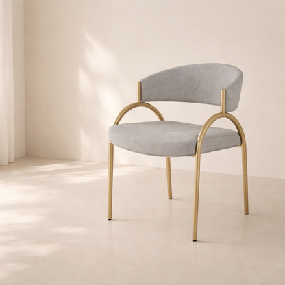 Privet Linen Textured Fabric Upholstered Dining Chair (set of 2)