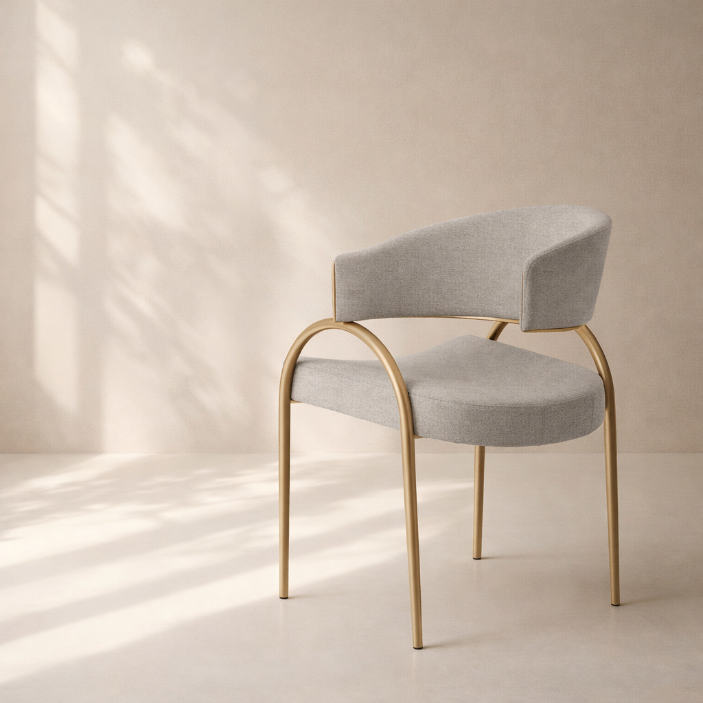 Privet Linen Textured Fabric Upholstered Dining Chair (set of 2)