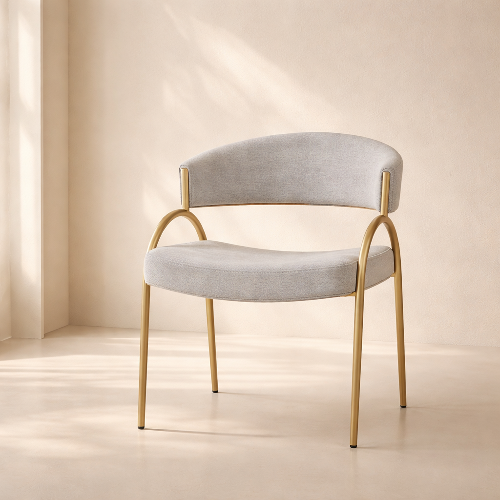 Privet Linen Textured Fabric Upholstered Dining Chair (set of 2)