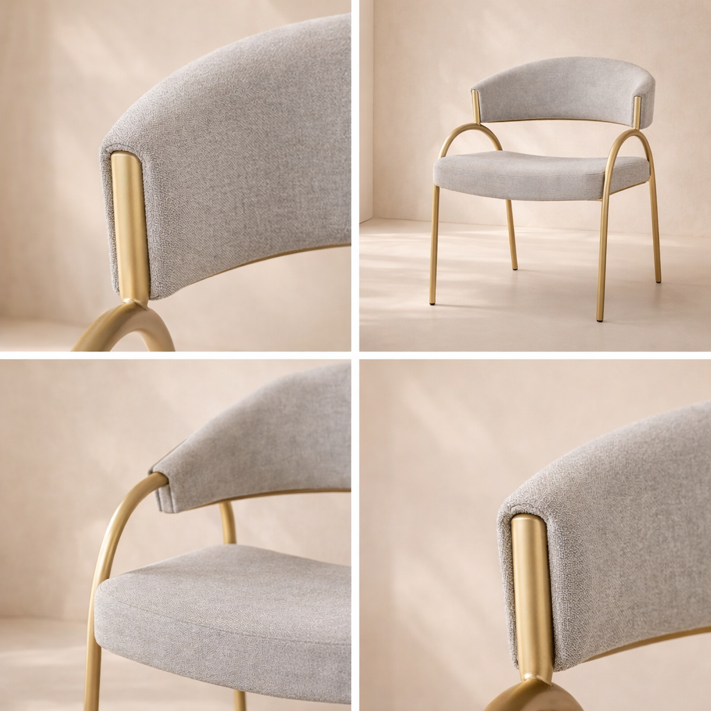 Privet Linen Textured Fabric Upholstered Dining Chair (set of 2)