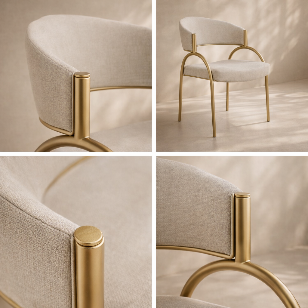 Privet Linen Textured Fabric Upholstered Dining Chair (set of 2)