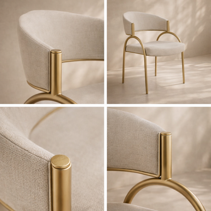 Privet Linen Textured Fabric Upholstered Dining Chair (set of 2)