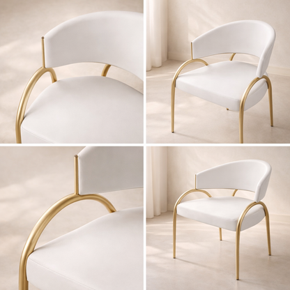 Privet Linen Textured Fabric Upholstered Dining Chair (set of 2)