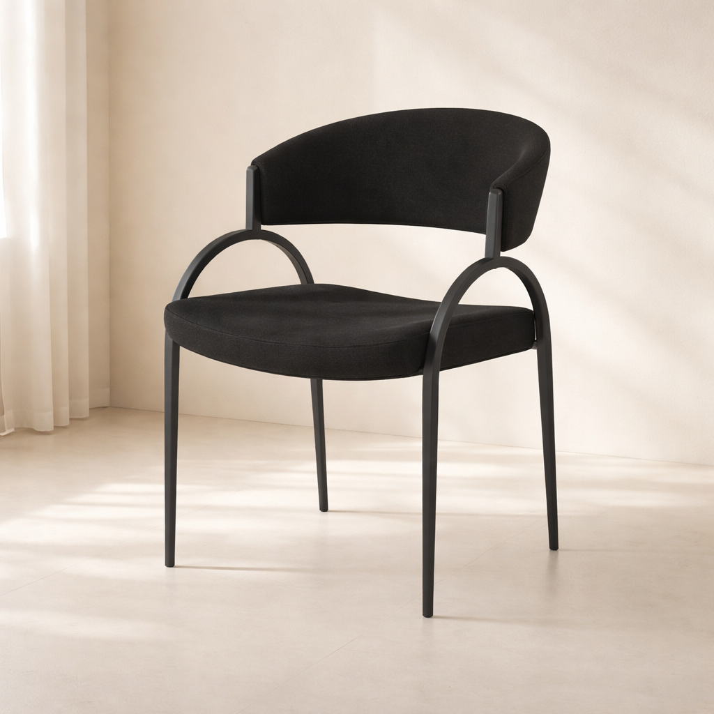 Privet Linen Textured Fabric Upholstered Dining Chair (set of 2)