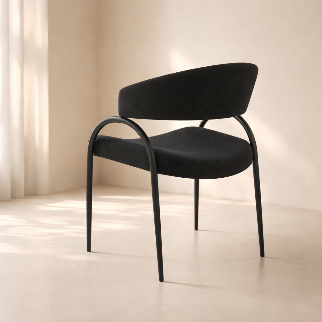 Privet Linen Textured Fabric Upholstered Dining Chair (set of 2)