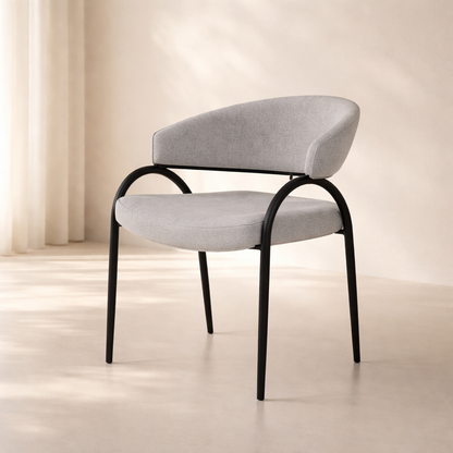 Privet Linen Textured Fabric Upholstered Dining Chair (set of 2)