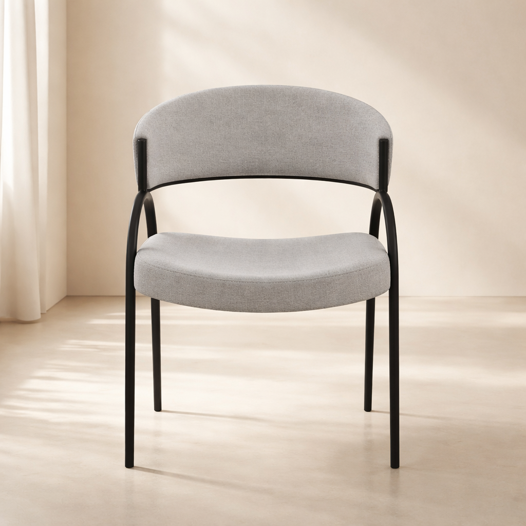 Privet Linen Textured Fabric Upholstered Dining Chair (set of 2)