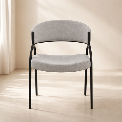 Privet Linen Textured Fabric Upholstered Dining Chair (set of 2)