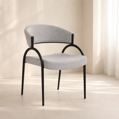 Privet Linen Textured Fabric Upholstered Dining Chair (set of 2)