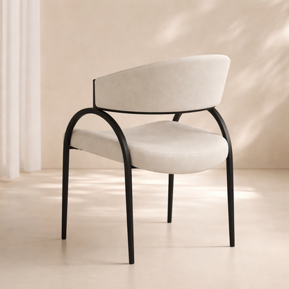 Privet Linen Textured Fabric Upholstered Dining Chair (set of 2)