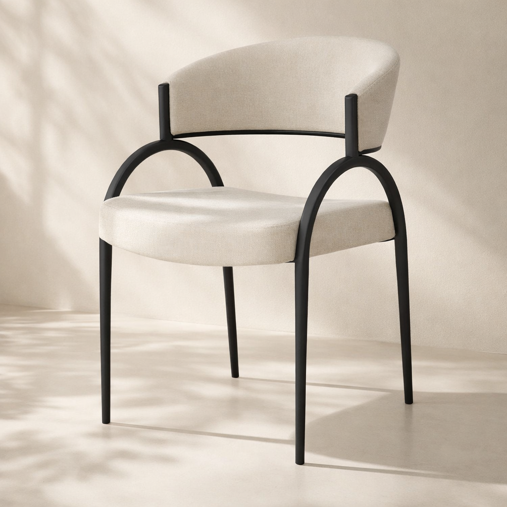 Privet Linen Textured Fabric Upholstered Dining Chair (set of 2)