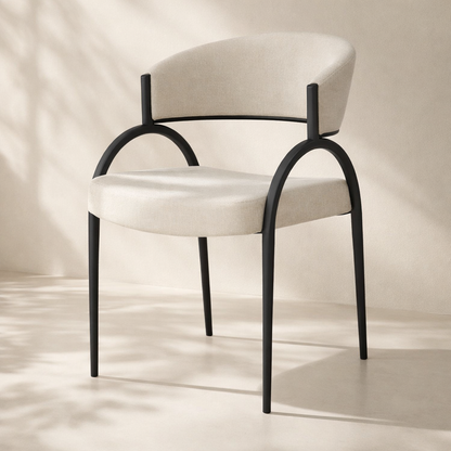 Privet Linen Textured Fabric Upholstered Dining Chair (set of 2)