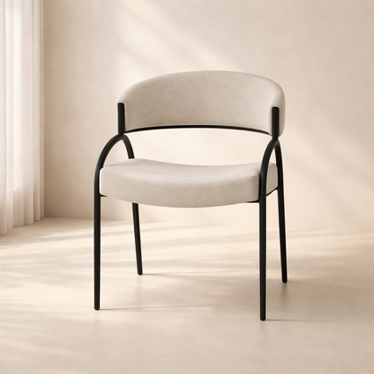 Privet Linen Textured Fabric Upholstered Dining Chair (set of 2)