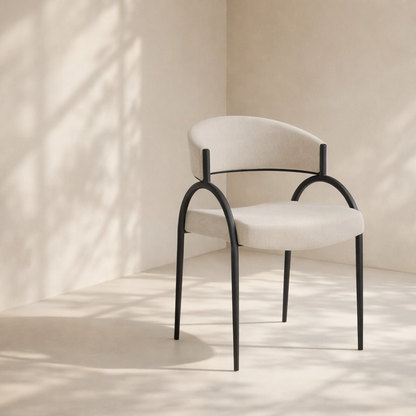 Privet Linen Textured Fabric Upholstered Dining Chair (set of 2)