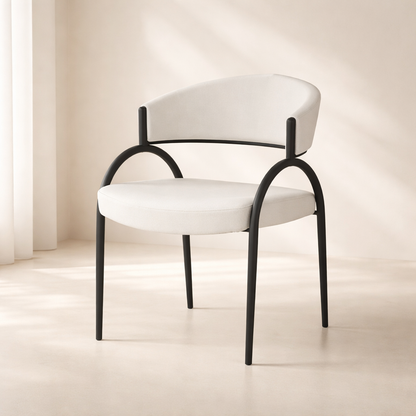 Privet Linen Textured Fabric Upholstered Dining Chair (set of 2)