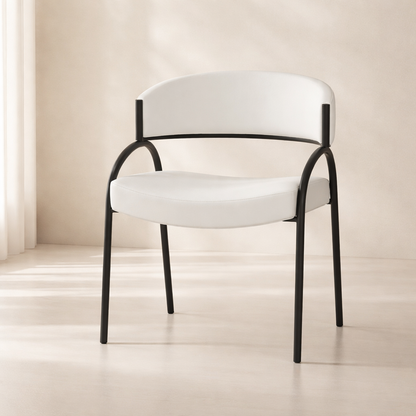 Privet Linen Textured Fabric Upholstered Dining Chair (set of 2)