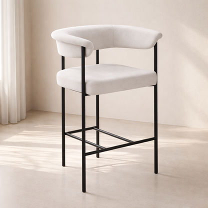 Malin Linen Fabric Counter Stool (set of 2)