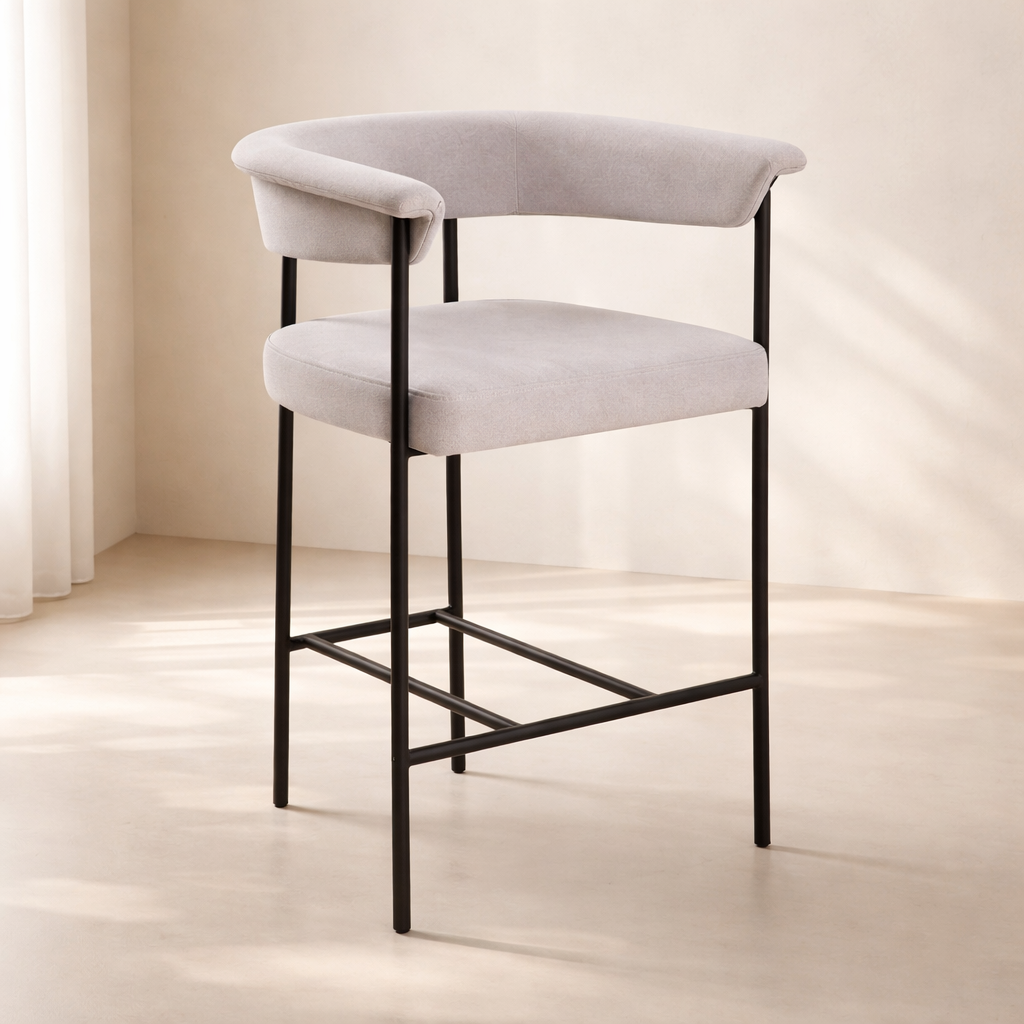 Malin Linen Fabric Counter Stool (set of 2)