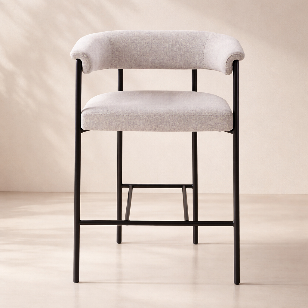 Malin Linen Fabric Counter Stool (set of 2)