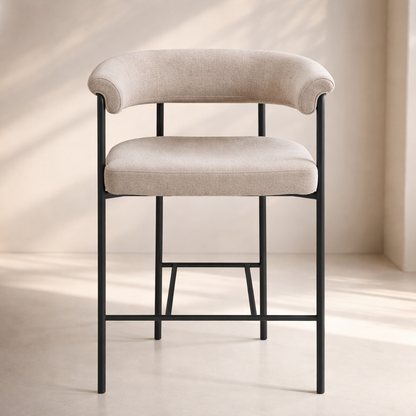 Malin Linen Fabric Counter Stool (set of 2)