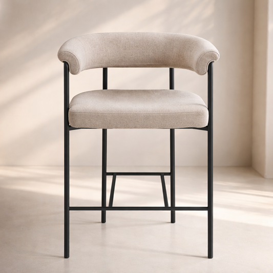 Malin Linen Fabric Counter Stool (set of 2)