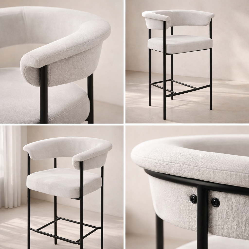 Malin Linen Fabric Counter Stool (set of 2)