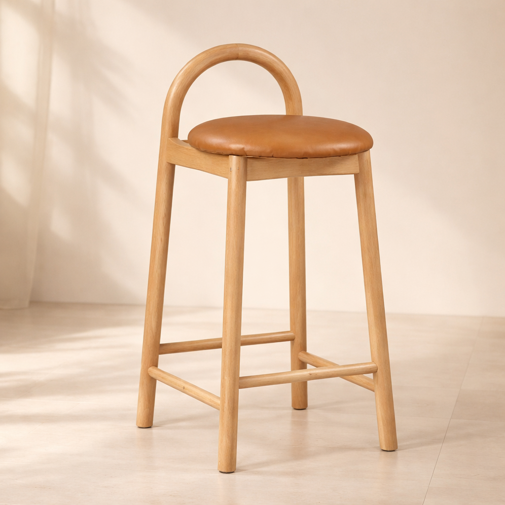 Calvin Vegan Leather Upholstered Counter Stool