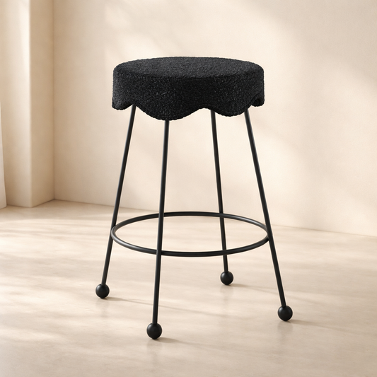Fleur Boucle Fabric Upholstered Counter Stool