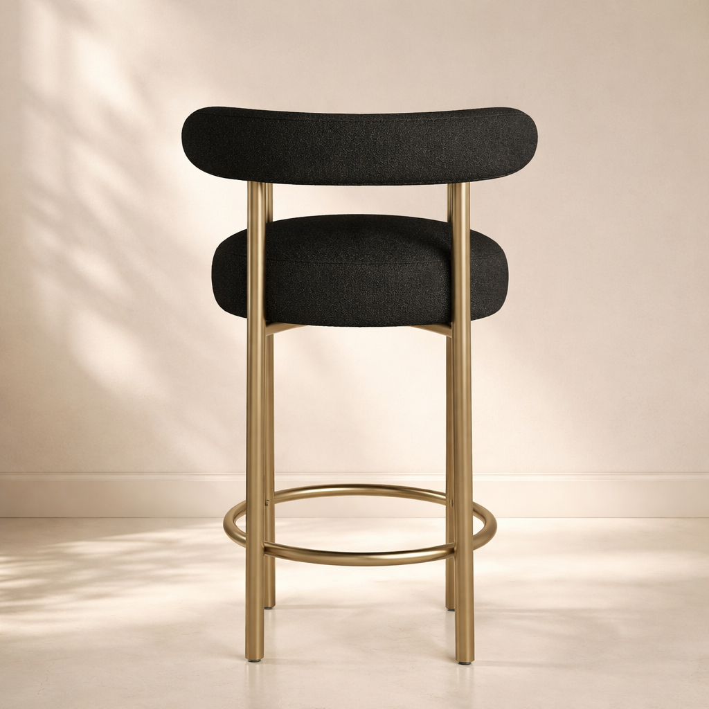 Bordeaux Boucle Fabric Upholstered Stool (set of 2)