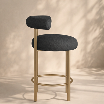Bordeaux Boucle Fabric Upholstered Stool (set of 2)