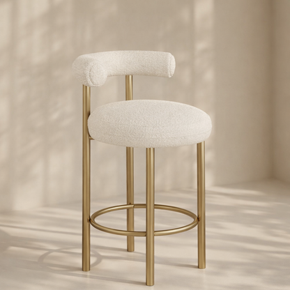 Bordeaux Boucle Fabric Upholstered Stool (set of 2)